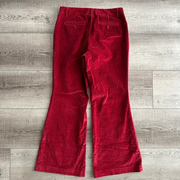 Body by Victoria Christie Fit Red Velvet Pants Bell Bottom Flare Size 10 - Picture 2 of 8